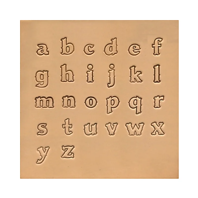 ALPHABET LEDER STEMPEL SET KLEINBUCHSTABE 12 MM