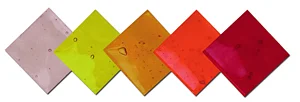 SET 5 LASTRE MURANO COLORI CALDI 32 X 25 CM.