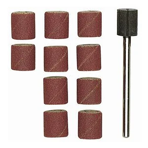 SET 10 CYLINDERS 14MM ABRASIVE + SHAFT PROXXON