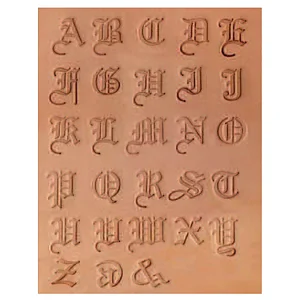 ALPHABET LEDER STEMPEL SET OLD ENGLISH 19 MM