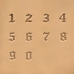 LEDER STEMPEL ZAHL SET OLD ENGLISH 19 MM