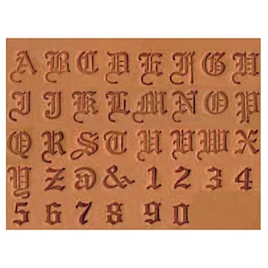 ALPHABET UND ZAHL LEDER STEMPEL SET OLD ENGLISH 6 MM