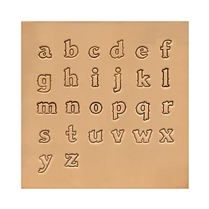 ALPHABET LEDER STEMPEL SET KLEINBUCHSTABE 19 MM