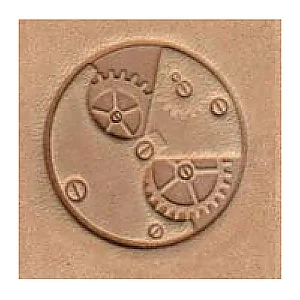 LEATHER 3D STAMP - CLOCK GEARS