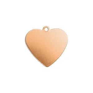 CŒUR AVEC ANNEAU CUIVRE 16 MM - 6 PCS