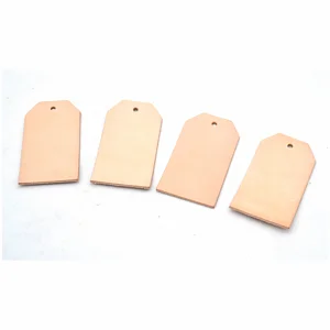 CUOIO FUSTELLATO - TARGHETTA 80 X 45 MM - 4 PZ