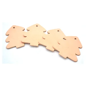 CUOIO FUSTELLATO - ALBERI NATALE 70 X 65 MM - 4 PZ