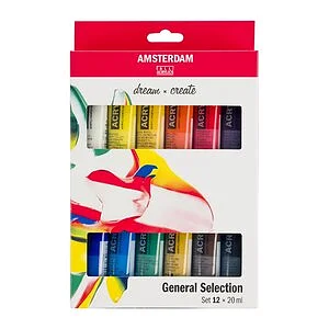 SET 12 ACRILICI AMSTERDAM STANDARD 20 ML