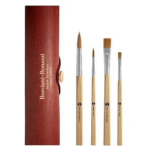 SET 4 PENNELLI SERIE COMPASSO C. ASTUCCIO DI LEGNO