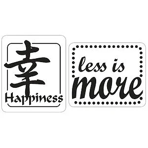 SET 2 TIMBRI PER SAPONE - HAPPINESS LESS IS MORE 25 X 30MM