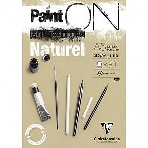 BLOCCHI DA DISEGNO CLAIREFONTAINE PAINT ON NATURALE