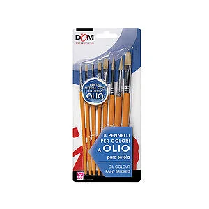 SET 8 PENNELLI PER COLORI AD OLIO MISURE E PUNTE ASSORTITE