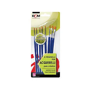 SET 8 PENNELLI PER ACQUERELLI MISURE E PUNTE ASSORTITE
