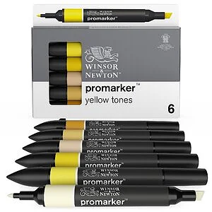 WINSOR & NEWTON PROMARKER - SET 6 TONI GIALLI