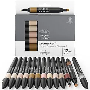 WINSOR & NEWTON PROMARKER - SET 12 TONI TINTA CARNE + BLENDER
