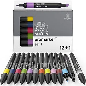WINSOR & NEWTON PROMARKER - SET 1 - 12 PENNARELLI + 1 BLENDER