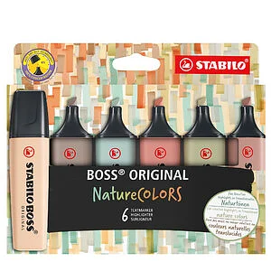 SET 6 EVIDENZIATORI STABILO BOSS NATURECOLORS