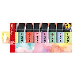 SET 8 EVIDENZIATORI STABILO BOSS PASTEL 4+4 COLORI NEW