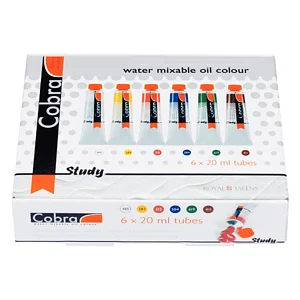 STARTERSET 6 WASSERVERMISCHBARE ÖLFARBEN 20 ML COBRA STUDY