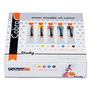 STARTERSET 5 WASSERVERMISCHBARE ÖLFARBEN 40 ML COBRA STUDY