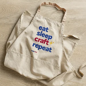 GREMBIULE IN COTONE RICICLATO - EAT SLEEP CRAFT REPEAT