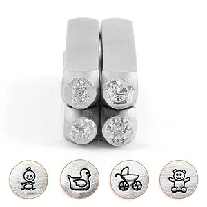 JEU DE TIMBRE POUR MÉTAUX - BABY 6MM - 4 PCS