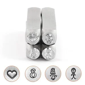 JEU DE TIMBRE POUR MÉTAUX - WEDDING - 4 PCS